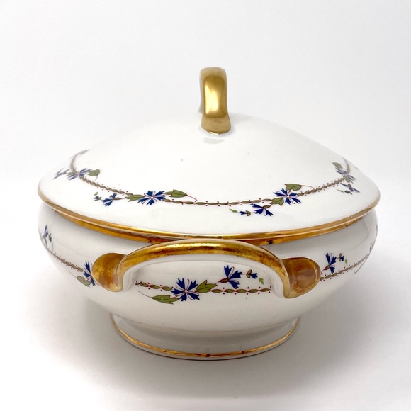 TV Tressemanes & Vogt Limoges France Stern Brothers Oval Covered Vegetable Dish - Picture 11 of 11